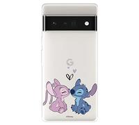 Coque pour Google Pixel 7 Pro Officiel Disney Angel & Stitch Baiser pour protéger votre téléphone portable en silicone souple avec licence officielle Lilo & Stitch