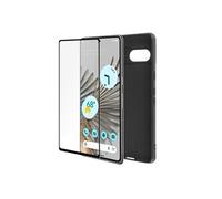 Coque pour Google Pixel 7 Silicone Gel Souple et Verre Trempé 9H Noir