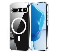 Coque pour Google Pixel 7A 5G Compatible avec MagSafe, Étui Magnétique Transparent avec Hybride TPU Bumper + PC Dur Arrière, Housse de Protection Antichoc Silicone Case, (Clair)