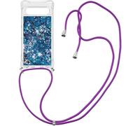 Coque Pour Google Pixel 7a - Paillettes Liquides Style Sable Mouvant, Dos Rigide + Tpu, Lanière Réglable 1,5 M, Coins Airbag