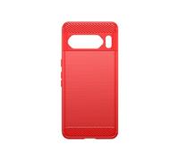 Coque pour Google Pixel 8 Pro Effet Carbone Silicone Flexible Antichoc Rouge