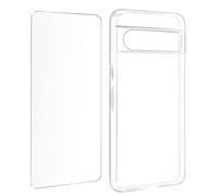 Coque pour Google Pixel 8 Pro Silicone Gel et Verre Trempé 9H Transparent