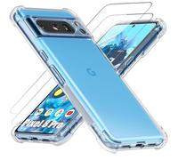 Coque - pour Google Pixel 8 Pro - TPU Antichoc - Transparent - Protection renforcée - avec 2 Verres Trempés