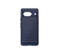 Coque pour Google Pixel 8a Flexible Effet Carbone et Brossé Bleu nuit