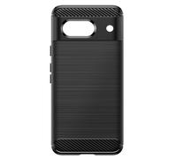 Coque pour Google Pixel 8a Flexible Effet Carbone et Brossé Noir