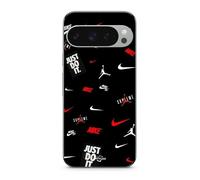 Coque pour Google Pixel 9 Pro XL NIKE JORDAN BLANC ROUGE fond noir