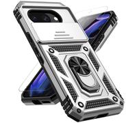 Coque pour Google Pixel 9A avec protection d'écran HD coulissante de qualité militaire [testée en cas de chute] Anneau magnétique de support béquille coque de protection pour Google Pixel 9A 2025