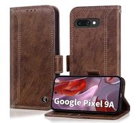 Coque pour Google Pixel 9a Etui Housse Portefeuille [RFID Blocage] Housse en PU Cuir Vintage Double Stitch Business Etui à Rabat Case [Fentes pour Cartes] [Pochette de Portefeuille] -Marron