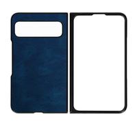 Coque pour Google Pixel Fold Rigide en Simili Cuir Bleu Foncé