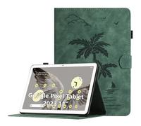Coque pour Google Pixel Tablet 2023 11 Pouces Housse de Protection Multi-Angles Étui en Cuir PU avec Fente pour Carte, Auto Réveil/Sommeil, Vert
