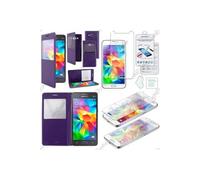 ebestStar Coque pour Grand Prime Galaxy G530F, Value Edition G531F Portefeuille Fenêtre View, Violet + Film VERRE Trempé