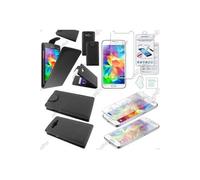 Coque pour Grand Prime Galaxy G530F, Value Edition G531F PU Cuir Rabat Flip, Noir + Film VERRE Trempé