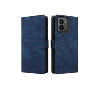 Coque pour HMD Fusion 5G Couverture De Fentes Pour Cartes Blocage RFID Etui en Cuir PU Fermeture Magnétique Portefeuille Flip Folio Bleu