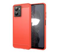 Coque pour HMD Fusion X1 Coque,Matériau en Fibre de Carbone,Doux et antidérapant,Anti-Empreintes digitales,Coque de Protection complète Compatible avec HMD Fusion X1-Red
