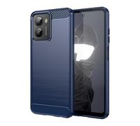 Coque pour HMD Fusion X1 Coque,Matériau en Fibre de Carbone,Doux et antidérapant,Anti-Empreintes digitales,Coque de Protection complète Compatible avec HMD Fusion X1-Blue