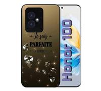 Coque Pour Honor 100 - Je Suis Parfaite Ou Presque Fond Diamant - Silicone - Noir