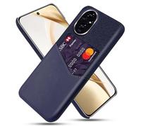 Coque pour Honor 200 5G,Antidérapant,Pprotection Contre la Chute à 360°,Résistance aux Empreintes digitales,Caisse en Cuir en Toile et en PU avec 1 Fente pour Cartes derrière-Blue
