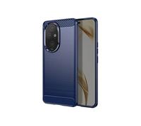 Coque pour Honor 200 Pro Souple Effet Carbone et Brossé Bleu Nuit