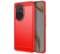 Coque pour Honor 200 Pro Souple Effet Carbone et Brossé Rouge