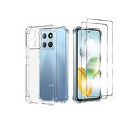 Coque pour Honor 200 Smart 5G avec 2 Verre Trempé, Housse de Protection Souple Silicone TPU Bumper Antichoc -Transparente- TECHTA