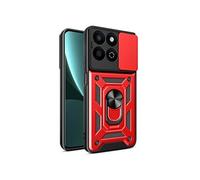 Coque pour Honor 200 Smart 5G et Honor X7c - housse etui rigide anti choc + film ecran - ROUGE -