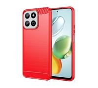 Coque pour Honor 200 Smart / Honor X7c - housse etui silicone gel carbone + film ecran - ROUGE -