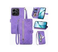 Coque pour Honor 200 Smart Portefeuille Fente Cuir PU Fermeture Style Folio Etui Violet