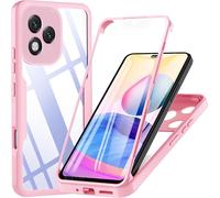 Coque Pour Honor 400 Lite 5g, Housse Transparent Antichoc Avec Protection Écran, 360° Full Body Protection Etui Robuste Double Face Bumper Intégrale Case, Rose