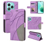 Coque pour Honor 400 Lite 6.7"", Rabat Portefeuille Cuir PU Housse, Porte Cartes avec Support Pochette Etui,Violet et gris 2SPJ