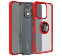 Coque pour Honor 400 Lite Bague Magnétique Dos Translucide Rouge