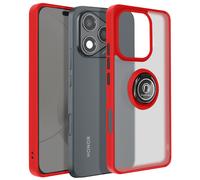 Coque pour Honor 400 Lite Bague Magnétique Dos Translucide Rouge