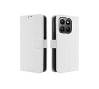 Coque pour Honor 400 Smart 5G Etui Protection Housse Premium en Cuir PU, Pochette Flip Case Compatible avec Book Blanc