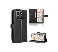 Coque pour Honor 400 Smart 5G Etui Protection Housse Premium en Cuir PU, Pochette Flip Case Compatible avec Book Noir