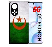 Coque Pour Honor 50 5g - Drapeau Algérie - Silicone - Noir
