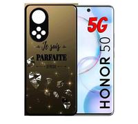 Coque Pour Honor 50 5g - Je Suis Parfaite Ou Presque Fond Diamant - Silicone - Noir