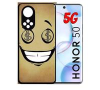 Coque Pour Honor 50 5g - Smiley Cupide Dollars - Silicone - Noir