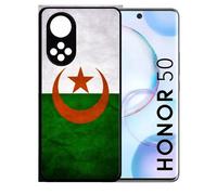 Coque Pour Honor 50 - Drapeau Algérie - Silicone - Noir