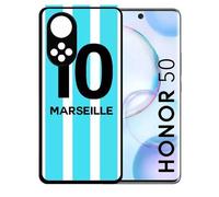Coque Pour Honor 50 - Equipe Maillot Marseille - Silicone - Noir
