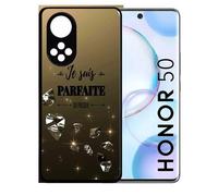 Coque Pour Honor 50 - Je Suis Parfaite Ou Presque Fond Diamant - Silicone - Noir