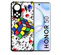 Coque Pour Honor 50 - Rubik's Cube 3d - Silicone - Noir