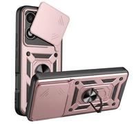 Coque pour Honor 600 Lite Antichoc avec Cache Caméra et Anneau Support Rose gold
