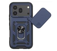 Coque pour Honor 600 Pro avec Cache Caméra Coulissante et Bague Magnétique Mayaxess Bleu nuit