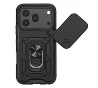 Coque pour Honor 600 Pro avec Cache Caméra Coulissante et Bague Magnétique Mayaxess Noir