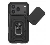 Coque pour Honor 600 Pro avec Cache Caméra Coulissante et Bague Magnétique Mayaxess Noir