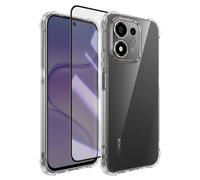 Coque pour Honor 600 Smart en Silicone Souple 2mm avec Verre Trempé HD Transparent