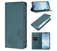 Coque pour Honor 600 Smart Housse Cuir PU Fente Carte Fonction Support Étuis à Rabat Blocage RFID Motif Papillon Etui Portefeuille pour Honor 600 Smart, Vert