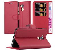 cadorabo Coque pour Honor 6A en Rouge Cerise - Housse Protection avec Fermoire Magnétique, Stand Horizontal et Fente Carte - Portefeuille Etui Poche Folio Case Cover