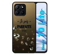 Coque Pour Honor 70 Lite - Je Suis Parfaite Ou Presque Fond Diamant - Silicone - Noir