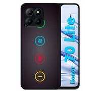 Coque Pour Honor 70 Lite - Rebus I Love Windows And Phone - Silicone - Noir