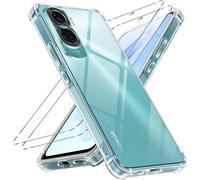 Coque pour Honor 90 Lite 5G avec 2 Pi¿¿ces Verre Tremp¿¿, Transparente Mince Souple TPU Silicone ?tui, Antichoc Anti-Rayures Bumper Housse Protection Case pour Honor 90 Lite 6.7